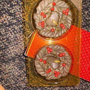 Festive Holiday Candle Set with Red Accents